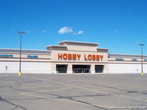 Hobby lobby bismarck - Hobby Lobby Stores, Inc., is an Equal Opportunity Employer. For reasonable accommodation of disability during the hiring process call (877) 303-4547. Job Title. Retail Associates. Address 1. 2740 ...